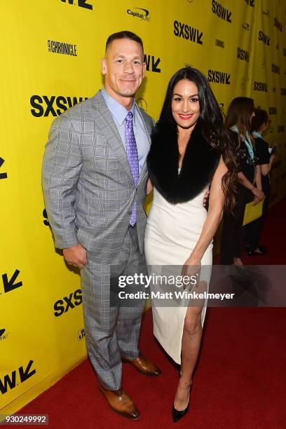 John Cena and Nikki Bella attend the "Blockers" Premiere 2018 SXSW Conference and Festivals at Paramount Theatre on March 10, 2018 in Austin, Texas.