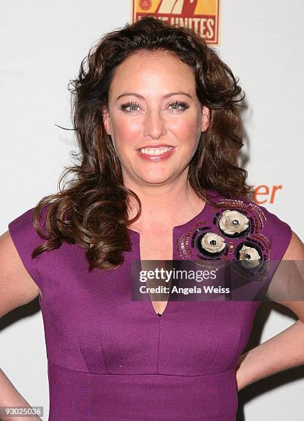 Actress Virginia Madsen attends the Shepard Fairey Equality Project launch party at the Andaz Hotel on November 12, 2009 in West Hollywood,...