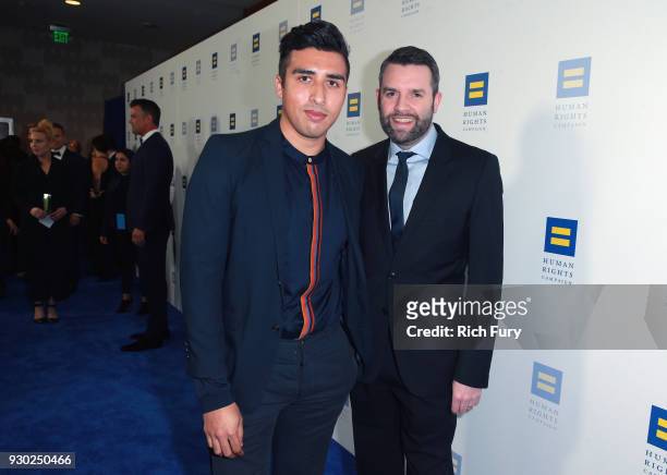 Ramiro Gomez and David Feldman attend The Human Rights Campaign 2018 Los Angeles Gala Dinner at JW Marriott Los Angeles at L.A. LIVE on March 10,...