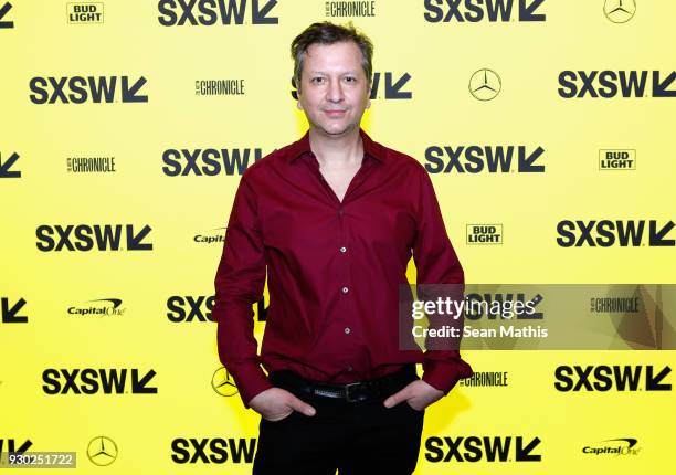 Writer/director Sebastian Gutierrez attends the premiere of "Elizabeth Harvest" during at Alamo Lamar on March 10, 2018 in Austin, Texas.