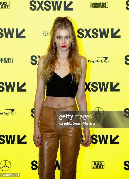 Actor Abbey Lee attends the premiere of "Elizabeth Harvest" during at Alamo Lamar on March 10, 2018 in Austin, Texas.