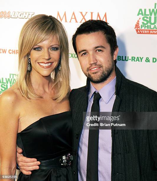 Actors Kaitlin Olson and Rob McElhenney attend the release of 'It's Always Sunny In Philadelphia' Christmas Special DVD at Guys and Dolls Lounge on...