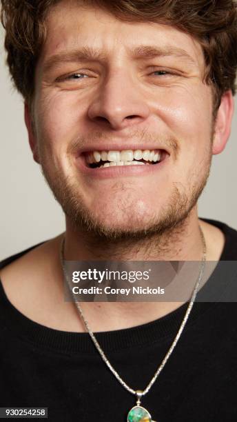 Actor Brett Dier from the film "The New Romantic" poses for a portrait in the Getty Images Portrait Studio Powered by Pizza Hut at the 2018 SXSW Film...