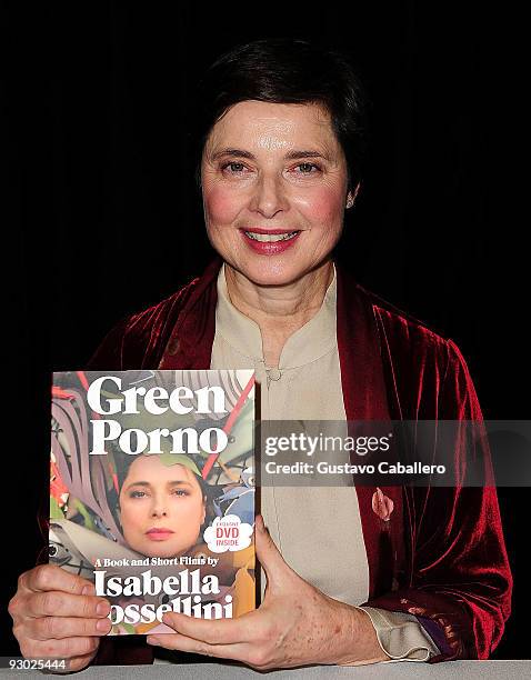 Isabella Rossellini signs copies of he book "Green Porno" at the 2009 Miami International Book Fair on November 12, 2009 in Miami, Florida.