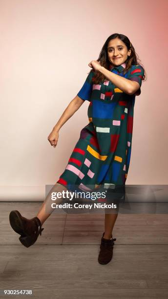 Actor Aparna Nancherla from the show "Corporate" poses for a portrait in the Getty Images Portrait Studio Powered by Pizza Hut at the 2018 SXSW Film...