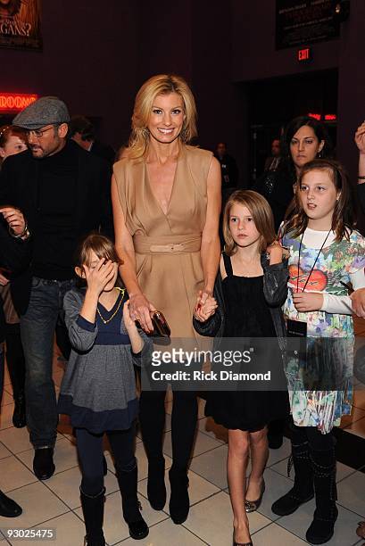 Recording Artist/Actor Tim McGraw, Singer/Songwriter Faith Hill and Family attend "The Blind Side" premiere hosted by Tim McGraw at the Regal Green...