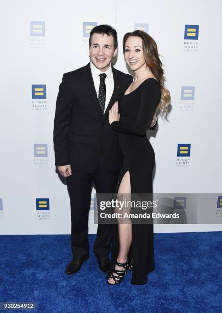 Actor Hal Sparks and Summer Soltis arrive at the Human Rights Campaign's 2018 Los Angeles Gala Dinner at the JW Marriott Los Angeles at L.A. LIVE on...