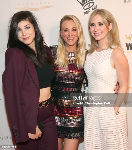Actress Briana Cuoco, Paw Works Celebrity Ambassador/Board Member Kaley Cuoco and actress Ashley Jones attend the James Paw 007 Ties & Tails Gala at...