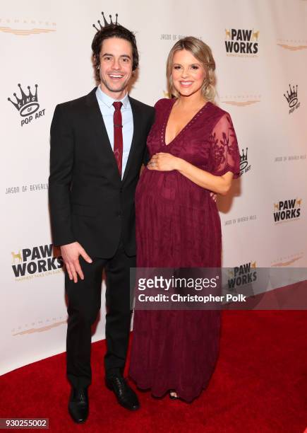 Personalities Kevin Manno and Ali Fedotowsky attend the James Paw 007 Ties & Tails Gala at the Four Seasons Westlake Village on March 10, 2018 in...