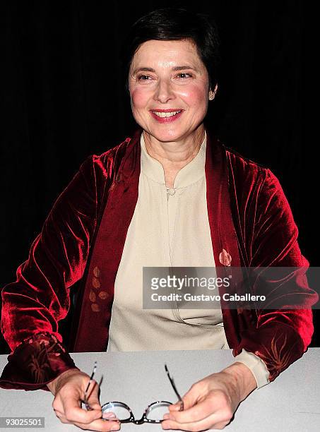 Isabella Rossellini signs copies of he book "Green Porno" at the 2009 Miami International Book Fair on November 12, 2009 in Miami, Florida.