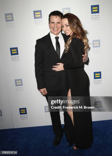 Hal Sparks and Summer Soltis attend The Human Rights Campaign 2018 Los Angeles Gala Dinner at JW Marriott Los Angeles at L.A. LIVE on March 10, 2018...