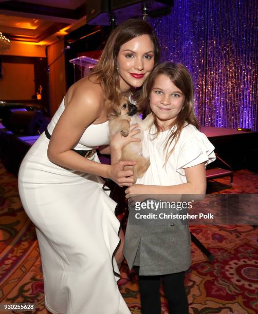 Singer Katharine McPhee and actress Reagan Revord attend the James Paw 007 Ties & Tails Gala at the Four Seasons Westlake Village on March 10, 2018...
