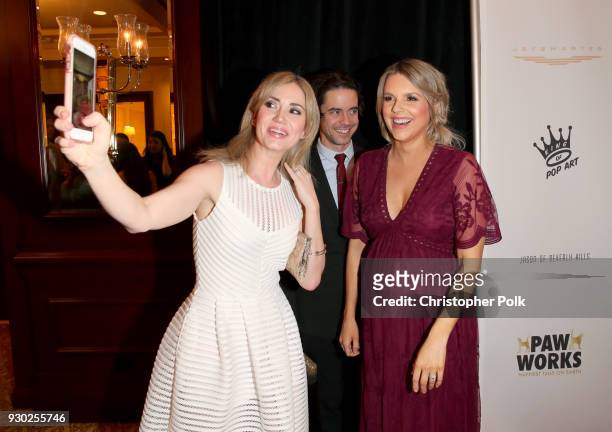 Actress Ashley Jones, Kevin Manno and TV Personality Ali Fedotowsky attend the James Paw 007 Ties & Tails Gala at the Four Seasons Westlake Village...
