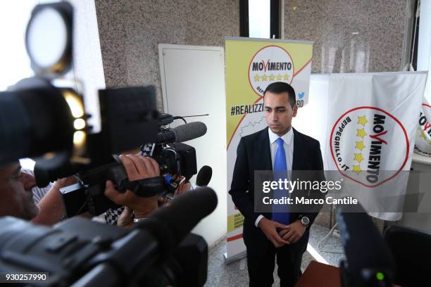 Luigi Di Maio, one of the leaders of the italian political Movement 5 Stars, during a press conference.