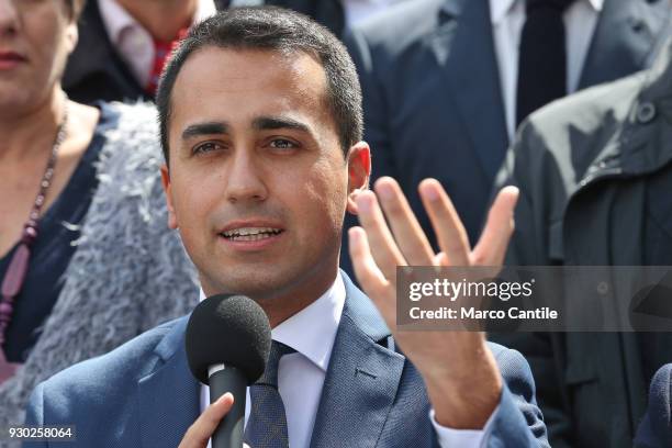 Luigi Di Maio, one of the leaders of the italian political Movement 5 Stars, during a press conference.