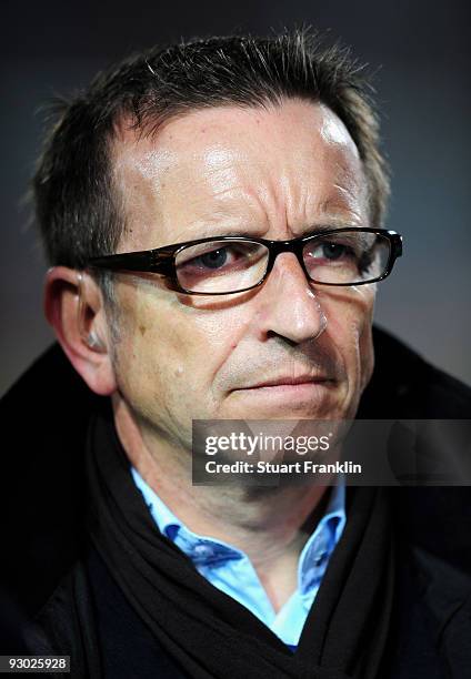 Norbert Meier, Head Coach of Duesseldorf during the Second Bundesliga match between FC St. Pauli and Fortuna Duesseldorf at the Millerntor Stadium on...