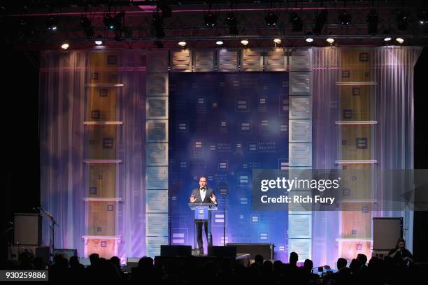 President Chad Griffin speaks onstage at The Human Rights Campaign 2018 Los Angeles Gala Dinner at JW Marriott Los Angeles at L.A. LIVE on March 10,...