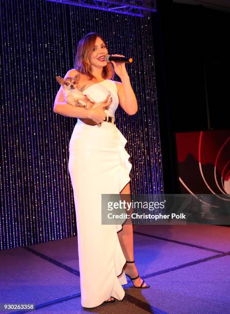 Singer Katharine McPhee performs onstage at the James Paw 007 Ties & Tails Gala at the Four Seasons Westlake Village on March 10, 2018 in Westlake...