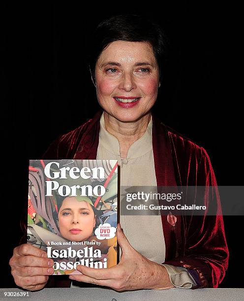 Isabella Rossellini signs copies of he book "Green Porno" at the 2009 Miami International Book Fair on November 12, 2009 in Miami, Florida.