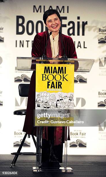 Isabella Rossellini signs copies of he book "Green Porno" at the 2009 Miami International Book Fair on November 12, 2009 in Miami, Florida.