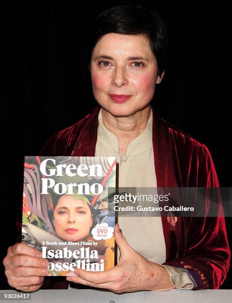 Isabella Rossellini signs copies of he book "Green Porno" at the 2009 Miami International Book Fair on November 12, 2009 in Miami, Florida.