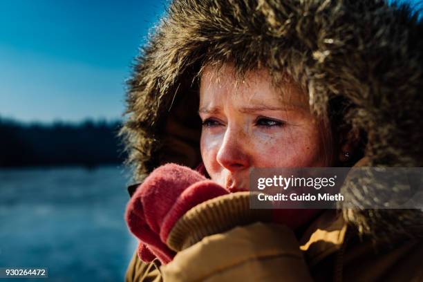 woman coughing in winter. - micro organisme stock pictures, royalty-free photos & images