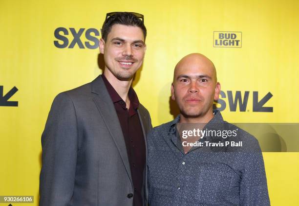 Producer Colby Gottert and cinematographer Federico Pardo attend the premiere of "Nossa Chape" during SXSW at Stateside Theater on March 10, 2018 in...