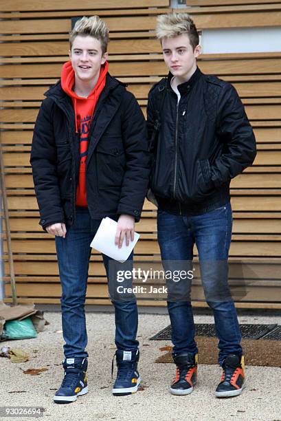 John and Edward sighted leaving the X Factor house on November 13, 2009 in London, England.