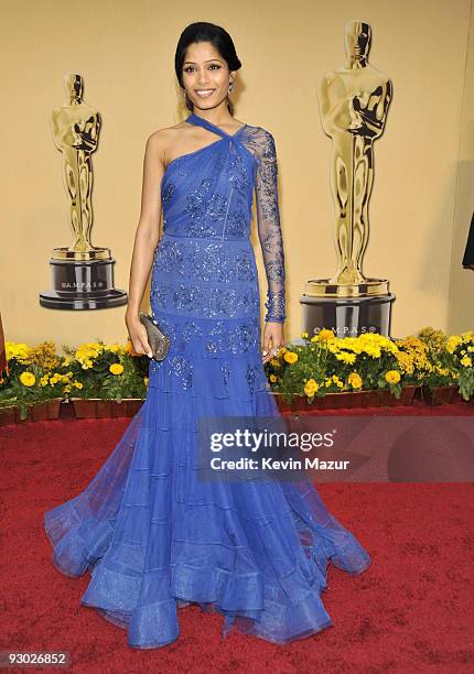 Freida Pinto arrives at the 81st Annual Academy Awards held at The Kodak Theatre on February 22, 2009 in Hollywood, California.