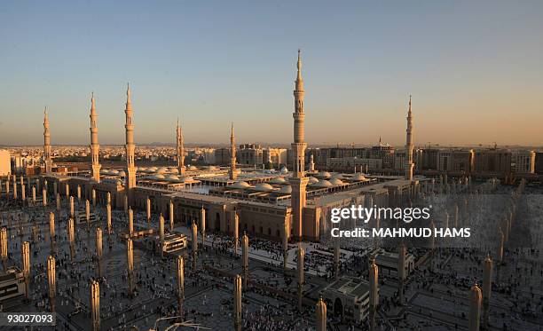 General view of the Prophet Mohammed Mosque in the Saudi holy city of Medina on November 12, 2009. More than three million Muslims are expected to...