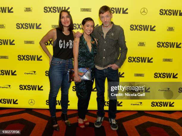 Director Suzi Yoonessi, writer/actor Charlene deGuzman and actor John Hawkes attend the premiere of "Unlovable" during SXSW at Alamo Lamar on March...