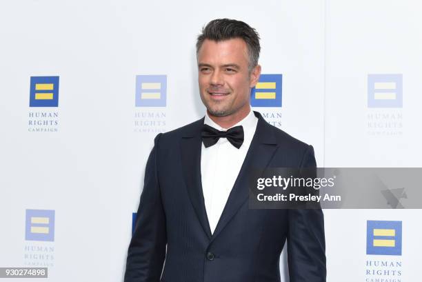 Josh Duhamel attends Human Rights Campaign's 2018 Los Angeles Gala Dinner - Arrivals at JW Marriott Los Angeles at L.A. LIVE on March 10, 2018 in Los...