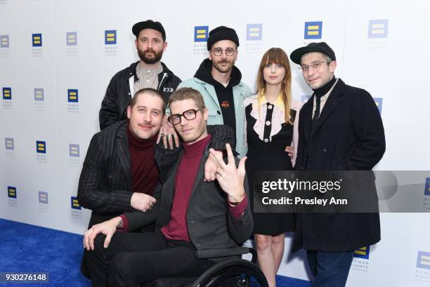 Jason Sechrist, John Gourley, Eric Howk, Kyle O'Quin and Zachary Scott Carothers attend Human Rights Campaign's 2018 Los Angeles Gala Dinner -...