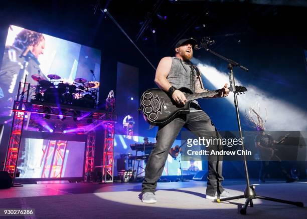 Singer-songwriter Brantley Gilbert performs on stage at Abbotsford Centre on March 10, 2018 in Abbotsford, Canada.
