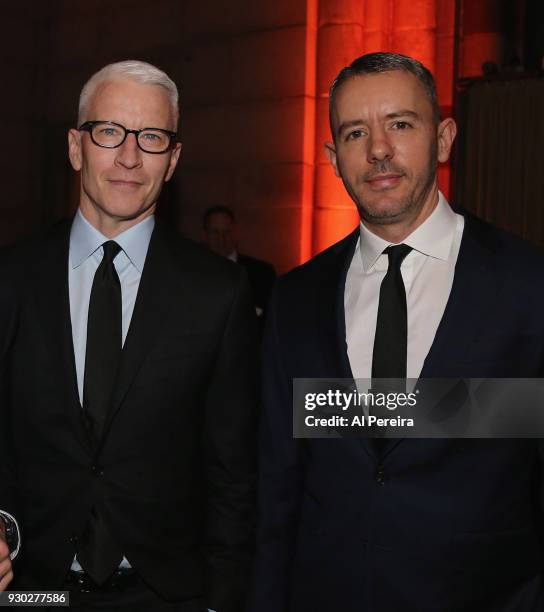 Honoree Anderson Cooper and Benjamin Maisani attend The 2018 Windward School Benefit at Cipriani 42nd Street on March 10, 2018 in New York City. The...