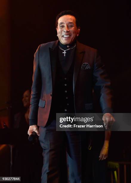 Smokey Robinson performs onstage at Celebrity Fight Night XXIV on March 10, 2018 in Phoenix, Arizona.