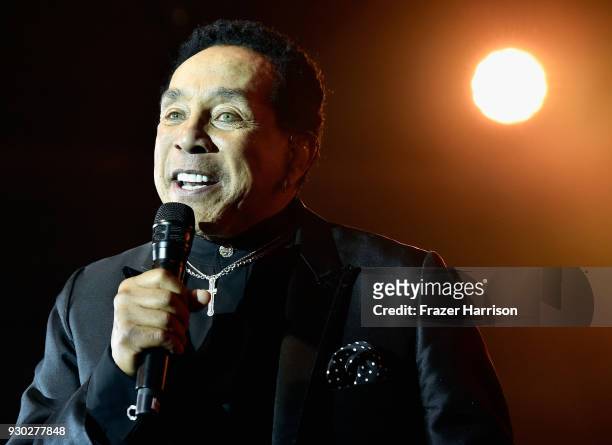 Smokey Robinson performs onstage at Celebrity Fight Night XXIV on March 10, 2018 in Phoenix, Arizona.