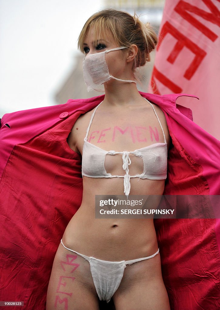 An activist from the Ukrainian womens mo