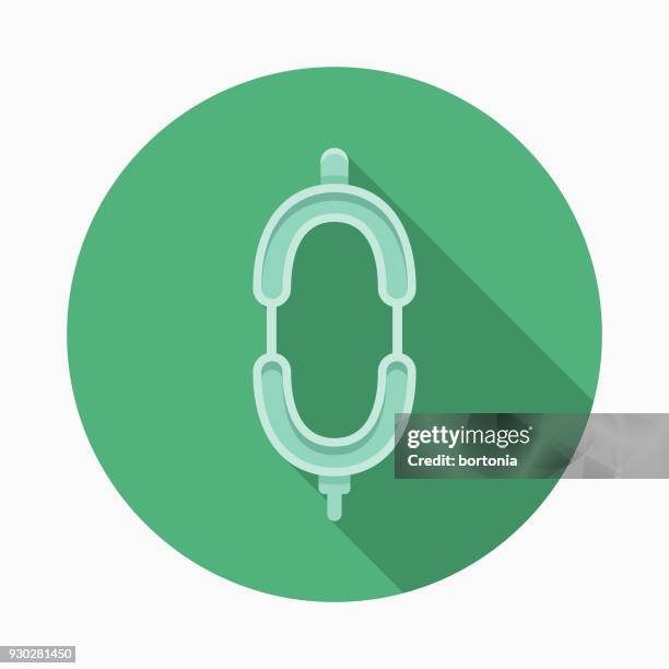 dental mould flat design dentist icon with side shadow - dental mould stock illustrations