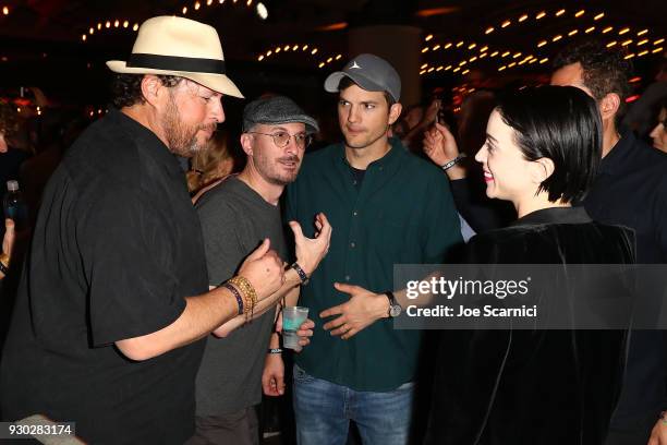 Marc Benioff, Darren Aronofsky, St. Vincent and Guy Oseary attend the Sound Ventures "The Party" at Hotel Van Zandt on March 10, 2018 in Austin,...