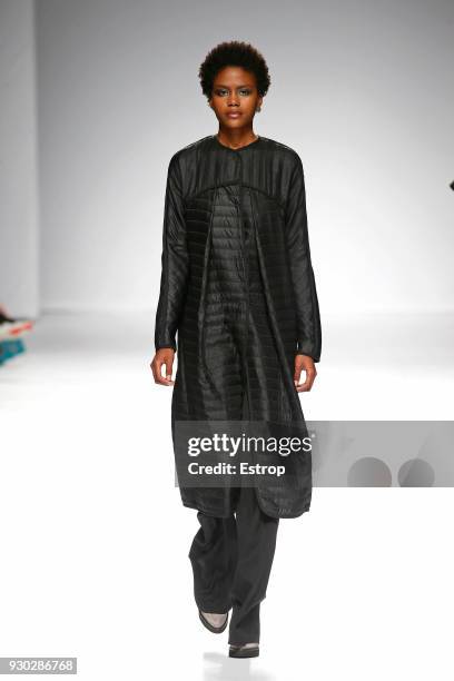 Model walks the runway during the Aleksandar Protic show as part of the Lisboa Fashion Week ‘Moda Lisboa’ 2018 on March 9, 2018 in Lisbon, Portugal.