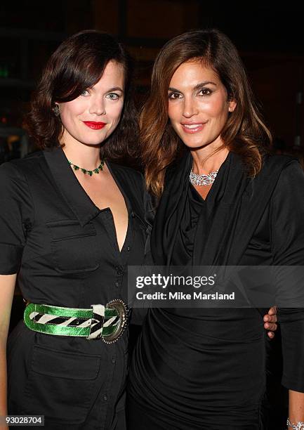 Jasmine Guinness and Cindy Crawford attend the launch of the OMEGA Constellation 2009 collection on October 15, 2009 in London, England.