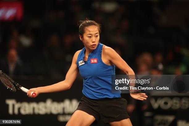 Shuai Zhang of China in action during the Tie Break Tens Tennis Tournament at Madison Square Garden on March 5, 2018 New York City.