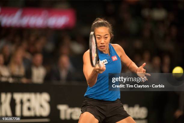 Shuai Zhang of China in action during the Tie Break Tens Tennis Tournament at Madison Square Garden on March 5, 2018 New York City.