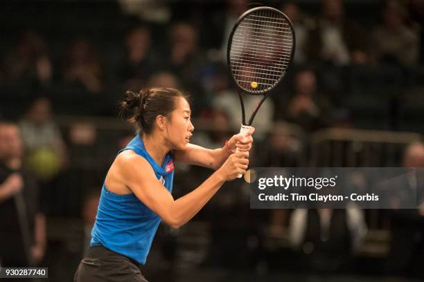 Shuai Zhang of China in action during the Tie Break Tens Tennis Tournament at Madison Square Garden on March 5, 2018 New York City.