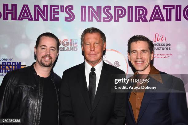 Sean Murray, Kent Shocknek and Brian Dietzen attend Shane's Inspiration's 20th Anniversary "Boogie Wonderland" Gala on March 10, 2018 in Los Angeles,...