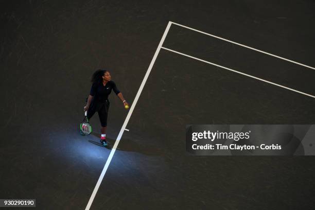 Serena Williams of the United States in action during the Tie Break Tens Tennis Tournament at Madison Square Garden on March 5, 2018 New York City.