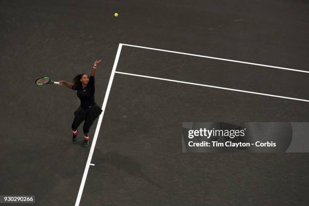 Serena Williams of the United States in action during the Tie Break Tens Tennis Tournament at Madison Square Garden on March 5, 2018 New York City.