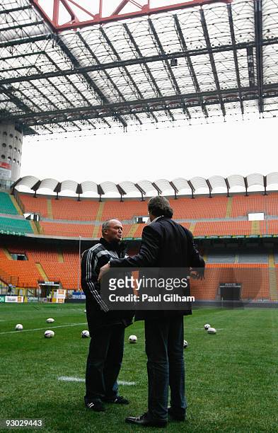 New Zealand coach Graham Henry looks on during the Captain' s Run at the San Siro Stadium on November 13, 2009 in Milan, Italy.