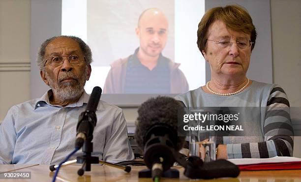 Hubert and Lynn Dixon attend a press conference to appeal for information on their missing son, Michael, in central London, on November 13, 2009. The...